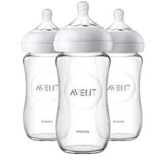 *pbb* AVENT Natural Glass Bottle, 8 Ounce (Pack of 3) (1)