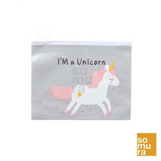 Unicorn file bag transparent cute student storage bag pencil case stationery (SSC209-A)