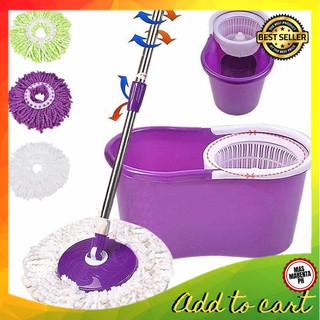 Micro fiber Magic 360° Rotating Spin Head Floor Mop Bucket Set | Spin Mop Rotating and Bucket Set