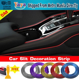 【Fast Delivery】5M Moulding Trim Rubber Strip Car Door Car Interior Decor Point Edge Strip