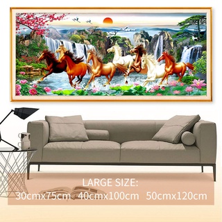 5D Horse Landscape DIY Large Size Diamond Painting Cross Stitch Kit Full of Diamond Embroidered Mosaic Picture