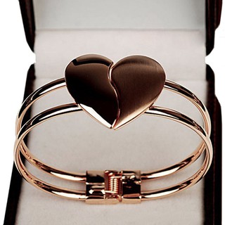 New Fashion Lady Elegant Heart Bangle Wristband Bracelet Cuff Bling Gift