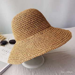 Summer Woman Foldable Crochet Handmade Sunscreen Beach Hats Sun Hats Hats Caps Straw Hats