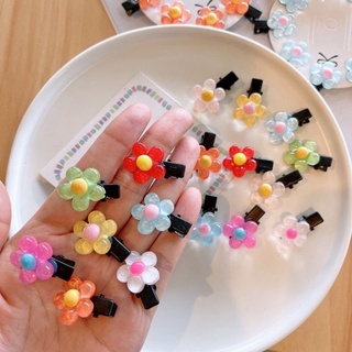 8pcs~color flower hairpin side clip summer bangs clip cute candy color children girl hairpin hair accessories