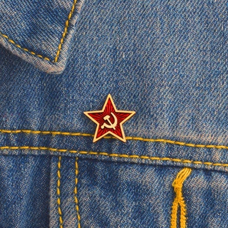 Red Star Hammer Sickle Communism Symbol USSR Pins Badges Brooches Soviet Union Marxism Logo Jewelry