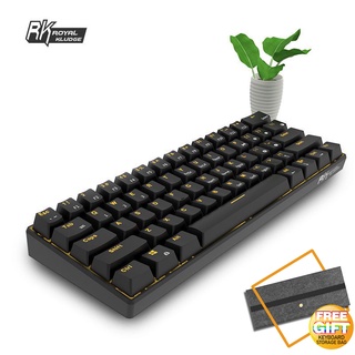 RK61 RGB Gaming Mechanical Keyboard Wired Type-C / Wireless Bluetooth +2.4G USB Interface Keyboard 61-Key 60%Three-Mode Multi-Device Connection Keyboard