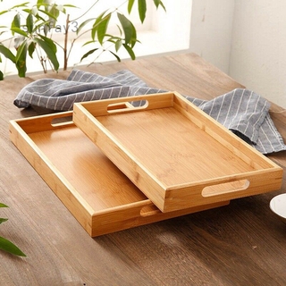 Sunfay Wooden Serving Tray With Handles Food Wood Table Trays Large Rectangular
