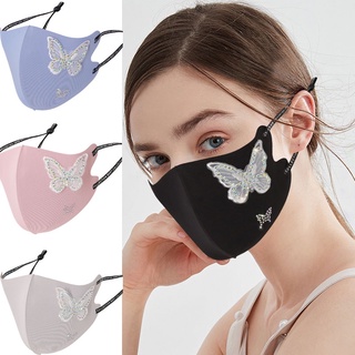 Diamond Butterfly Face Mask Adult Face Cover Washable and Reusable Ice Silk Mask