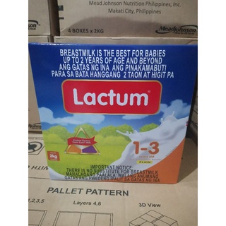 Lactum powder milk 2kg. for 1-3years old.(new)