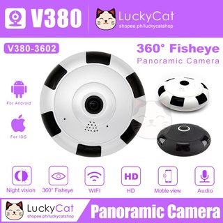 mini cctvSolar energy security camera❇V380s 3602 Panoramic Wifi IP Camera Fisheye 360 Night Vision V