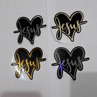JESUS 1 STICKER/DECAL IN GOLD, SILVER & HOLOGRAM