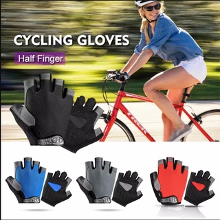 (YES! Ship within 24h) Half Finger Cycling Sports Anti-Slip Gloves Shockproof MTB Road Bike Summer Breathable Bicycle Sports Gloves Men Women Cycling Outdoor Sports Equipment