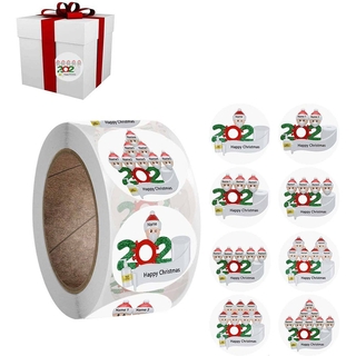 500PCS/Roll 2020 Merry Christmas Toilet Paper Cute Creative Thank You Stickers Labels Gift