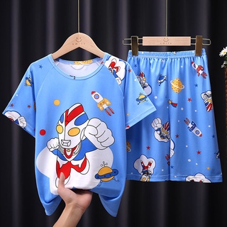 ✶ஐChildren s pajamas, boys short-sleeved cartoon suits, summer boys and girls, thin children s home
