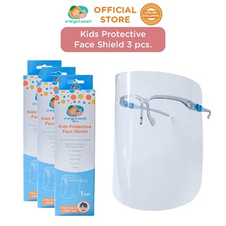 Orange and Peach Safety Face Shield for Kids Protective Face Shields 3 pcs.