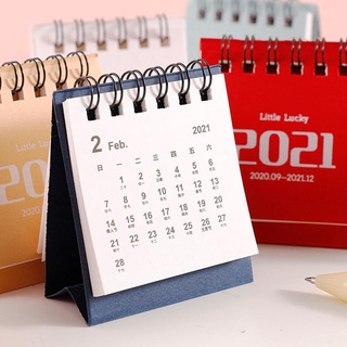 Ready Stock/☒2021 Mini Desk Calendar Stand Up Flip Calendar Dual Planner Cute Table Time Decoration