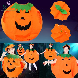 Cute Halloween Pumpkin Dress for Kids Adults Game Performance Costume Party Cosplay Clothing (9)