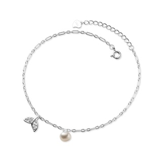 AIFENAO Pearl Bracelet for Ankle 925 Sterling Silver Fish Tail Foot Anklets Jewery Leg Chain Fashion