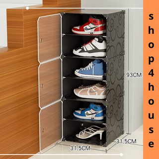 6 Layers Shoe Storage Box Organizer Shoe Rack Door Type Adjustable Box Shop4house