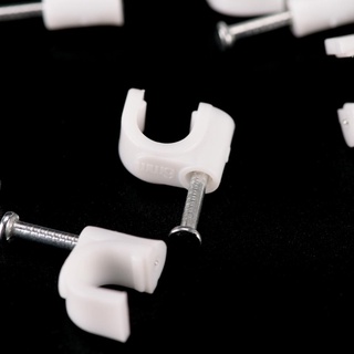 Forest&Cat 100pcs New RG59 Coax Cat5 Cat6 Cable Wire Clips Nail Clamps Straps Tacks White 6mm HOT