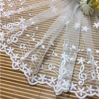 New 1 yard 35cm Delicate Embroidered Fabric Flower Tulle Lace Trim Sewing DIY