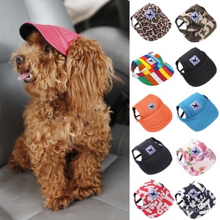 Summer Hat Ear Holes Canvas Baseball Cap For Small Pet Dog AHu6