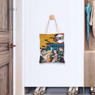 Anime ghost blade one-sided printed canvas shoulder bag tote bag