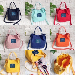 Cute Canvas Bucket Mini Sling Bag For Women Bags (1)