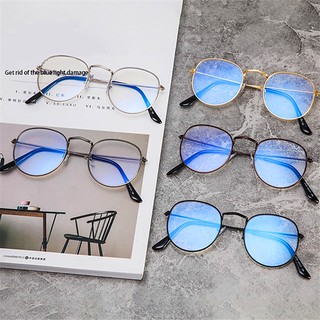 Unisex Anti Blue Light Glasses Mobile Phone Computer Eyewear Metal Eye Protection Myopia Radiation Protection Glasses Fashion Men Women