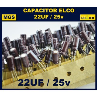 100pcs Elko 22uf 25v Capacitor Elco Capacitor 22uf 25v