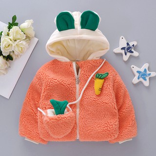 2020 autumn and winter children's clothing new girls' sweaters and hats color coat radish decorative baby fashion wool coat (5)