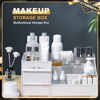 COD◇✼♣Large Capacity Cosmetic Storage Box Makeup Organizer Desktop Organizer Makeup Drawer Container