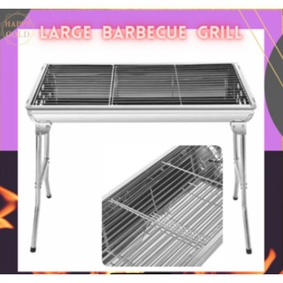 ✲Portable Foldable Pure Stainless Steel Charcoal Barbecue Barbeque bbq grill (small & large)✭