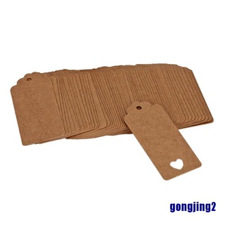 100pcs Blank Kraft Paper Hang Tags Wedding Party Favor Label Price Gift Cards