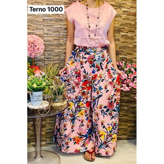 Terno pink top and square pants made in bangkok