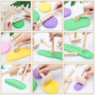 Kids DIY Slime Plastic Mold Soft Clay High Grade Wooden Tools Plasticine Supplies Slime Paly Dough