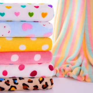 Double-Sided Flannel Fabric Coral Fleece Blanket Pajamas Clothing Material Plush Bed Sheet Handmade diy