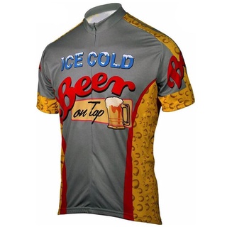 POP Cycling Jersey Men Short Sleeve Cycling Jersey I Love Beer Bicycle Mountain Bike Clothes Bike Riding Shirt