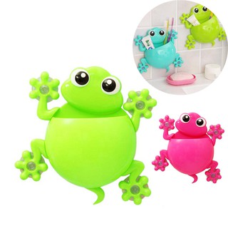 Cute Cartoon Kids Toothbrush Toothpaste Holder Wall Mounted Suction Cup Bathroom Decor
