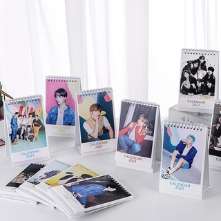 New KPOP BTS BLACKPINK TREASURE GOT7 IZONE 2021 Desk Calendar Poster Calendar Fans Gift (2)