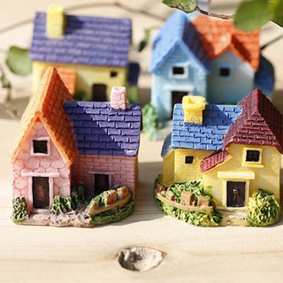 Mini Fairy Miniature Resin Thatched House Micro Dollhouse Ornament Decor