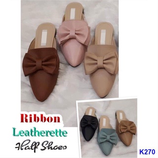 ✐♦❧Aob: On Hand & Ready To Ship -Jlt005- Ribbon Leatherette Half Shoes