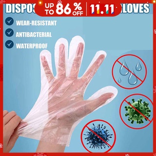 50 Pcs Disposable Plastic Gloves Food Handling Safety Gloves Cleaning Gloves