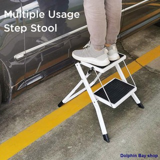 The Mini 2 Steps Stool Portable Sturdy Non-Slip Lightweight Foldable Ladder Household