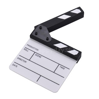 ★Compact Size Acrylic Clapboard Dry Erase TV Film Movie Director Cut Action Scene Clapper Board S