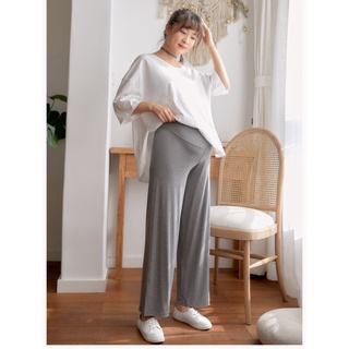 ﹍Maternity Mummy Pant Wide Leg Pants Elastic Waist/ Seluar Kembang Ibu Pinggang Getah