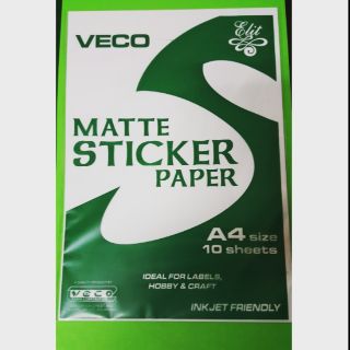 [FPS FairPriceSupplies] Veco MATTE Sticker Paper A4 Size (10 Packs of 10 Sheets = 100 Sheets TOTAL)