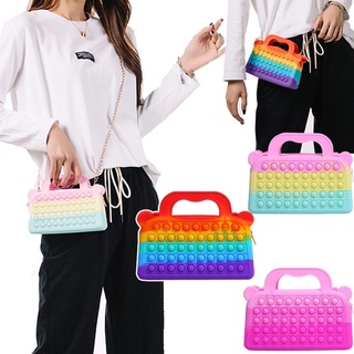 Pop it Bag Purse Handbag Fidget Toys Crossbody Bagpack Push Bubble Simple Dimple Gift For Girl