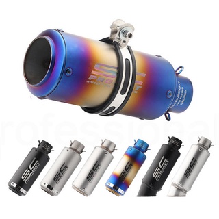 51mm SC Motorcycle Exhaust Muffler Tailpipe Tail Pi-pe Tip Stainless Steel Universalled light for ca