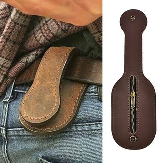 Hidden Retro Coin Purse Genuine zipper Leather Racket Jack Sap Big Capacity Belt FPH